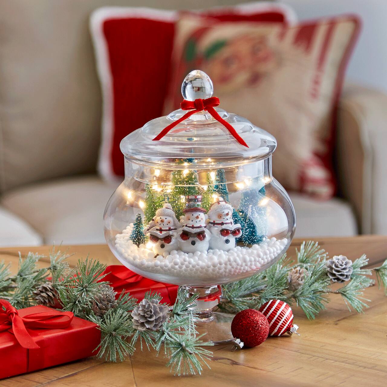Mini cloche de Noël avec bonshommes de neige qui chantent Trésors minuscules